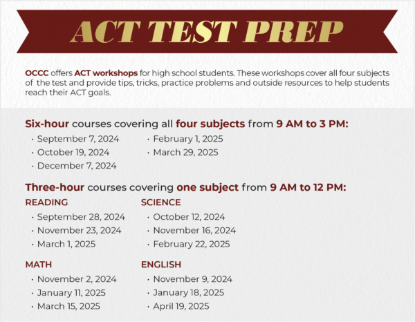 ACT Test Prep schedule