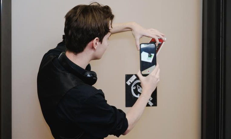 An Oklahoma City Community College digital media design student works on a project.