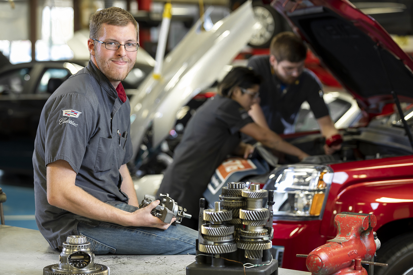 Oklahoma City Community College automotive technology students.