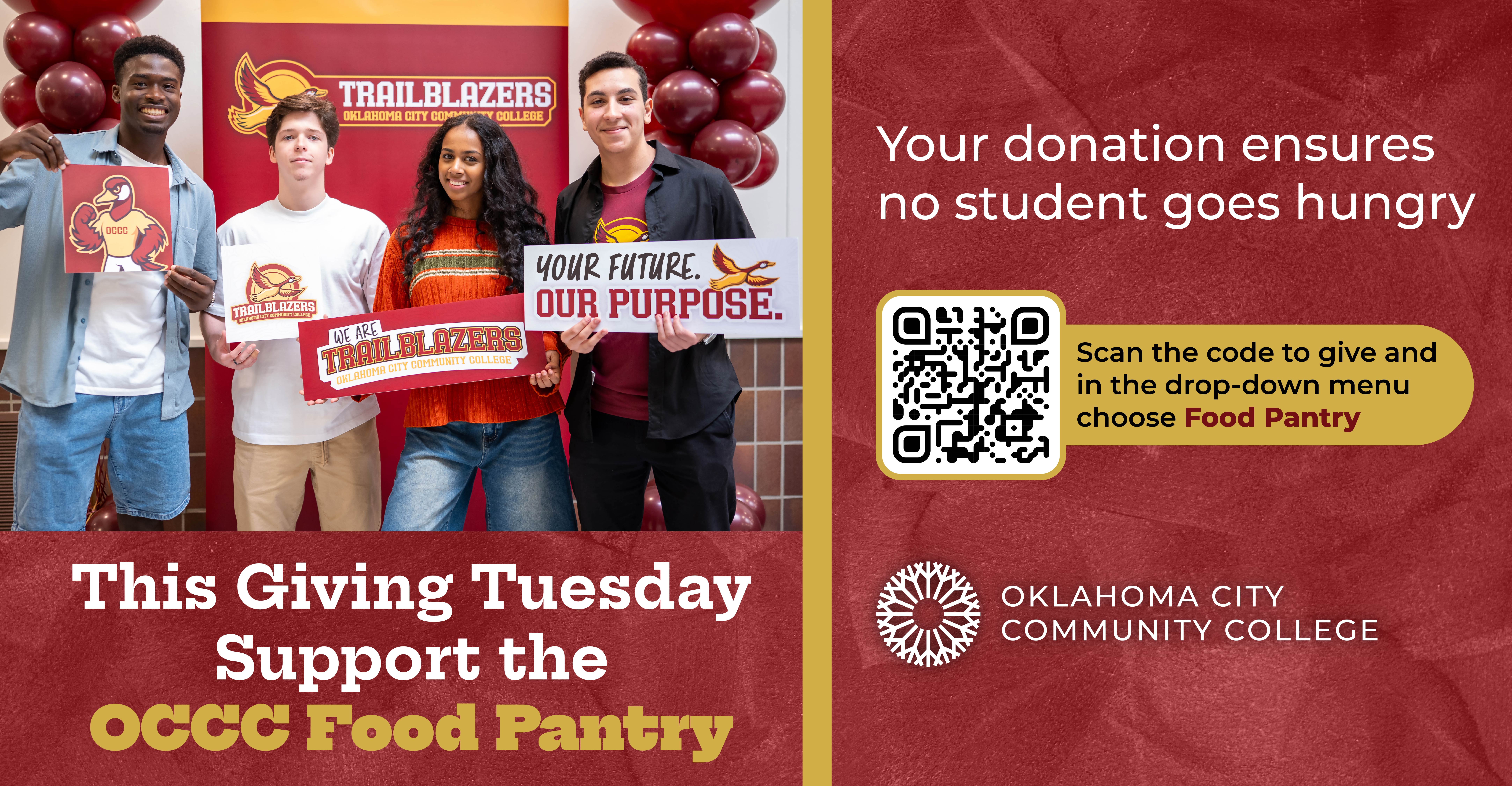 OCCC Food Pantry graphic for Giving Tuesday.